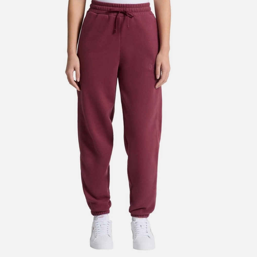 Puma Maroon Fleece Jogger Pants NWT Loungewear Cozy Comfy Stylish Sweatpants